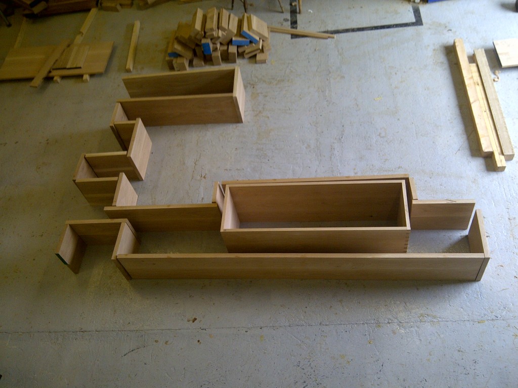 Handmade living room cabinetry in solid Oak