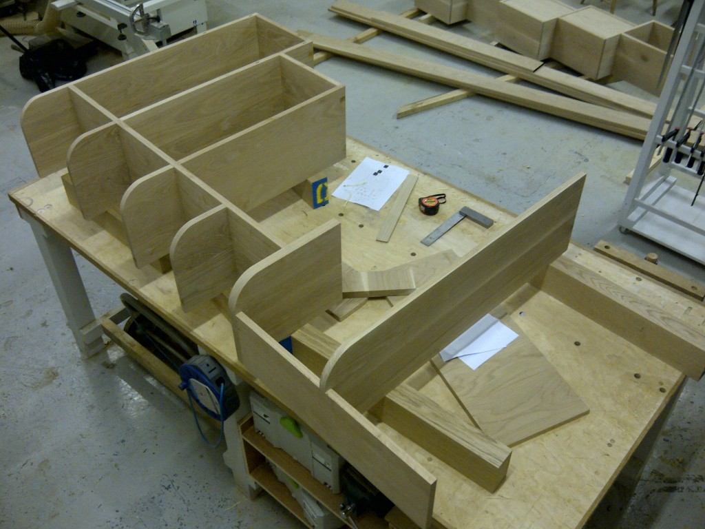 handmade oak shelves for bespoke hardwood home office study