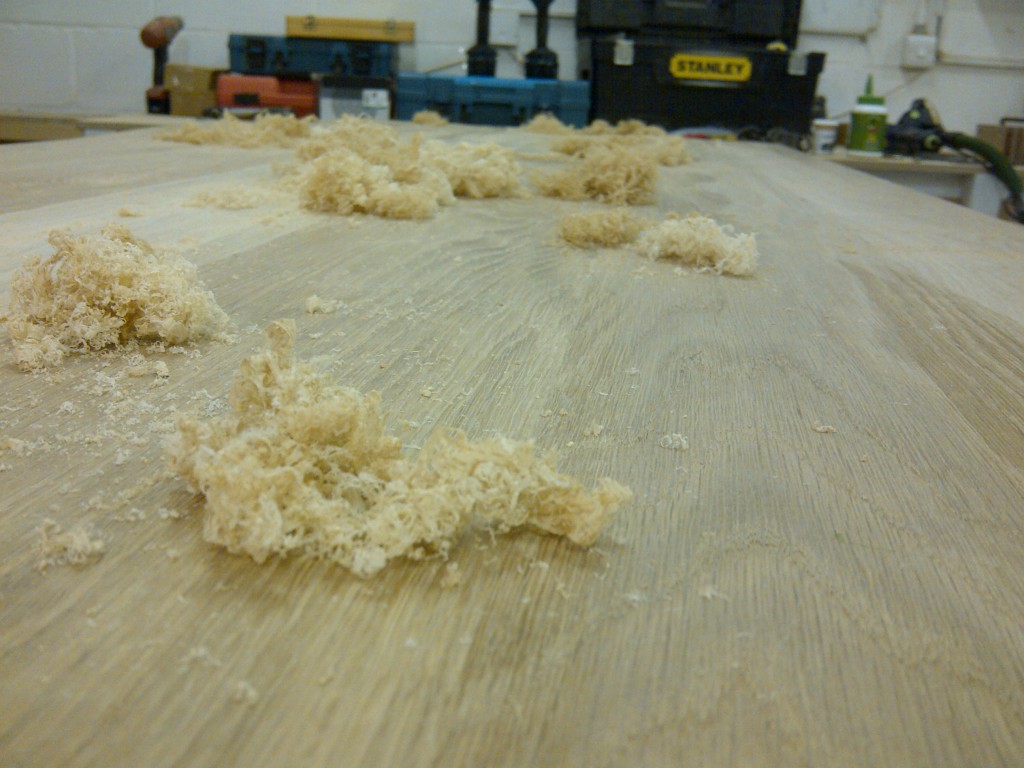 Handmade Oak Kitche Table Top. Hand Scraped Oak Table Top